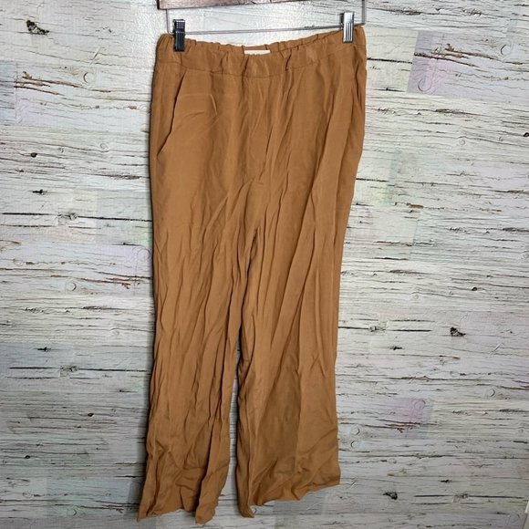 Wilfred Pants - Aritzia Wilfred Marsolais Wide Leg Tan Brown Pants Crop size small